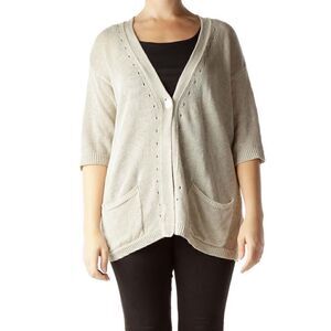 J. Jill Love Linen Knit Cardigan in Beige, size XS - VGUC